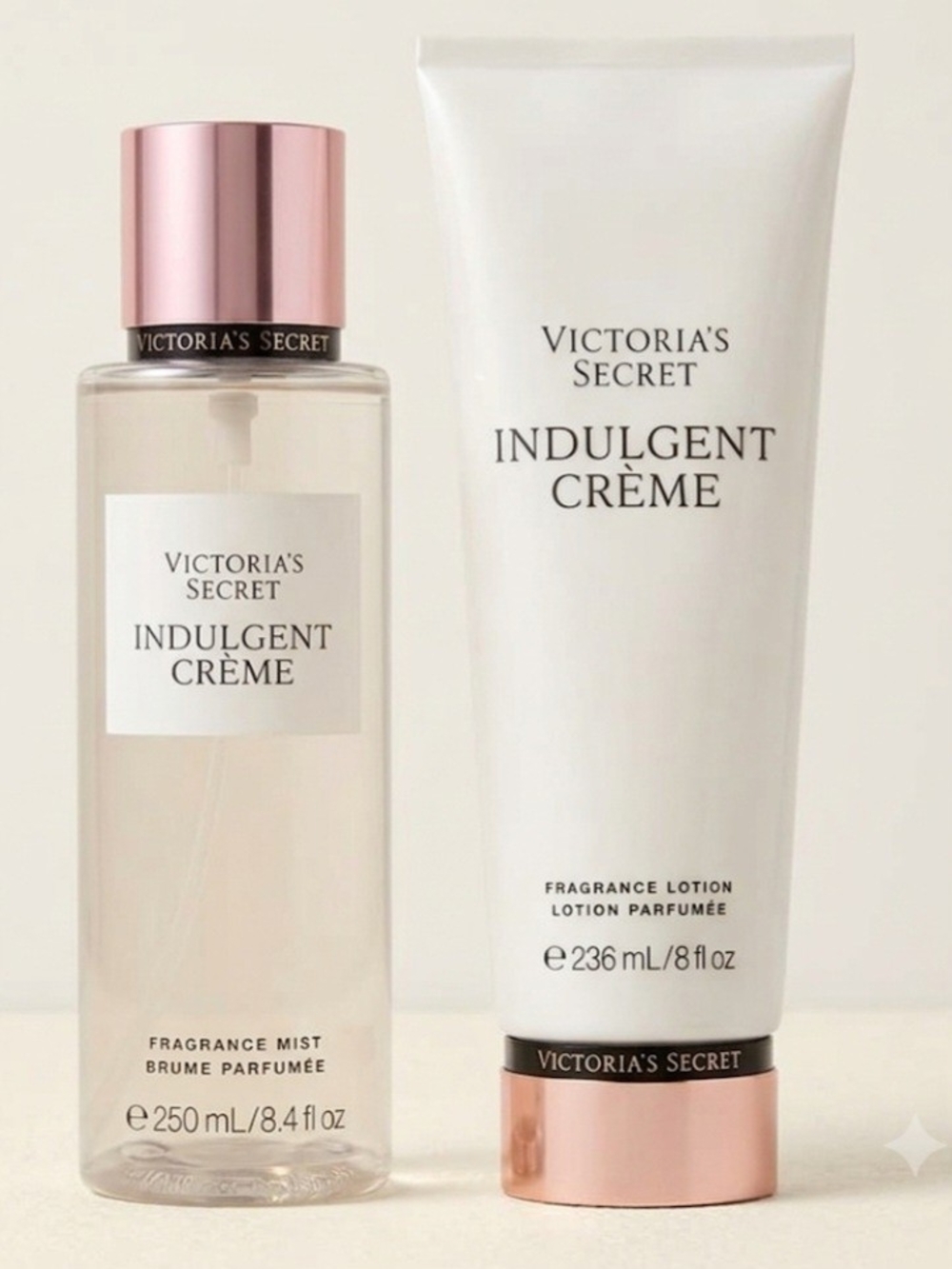 Victoria's Secret Indulgent Crème Set - White & Rose Gold Accents